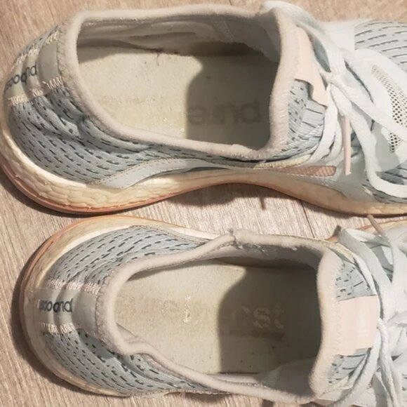 Adidas Light Blue and Pink/Peach Pureboost x Sneakers. - Picture 8 of 8